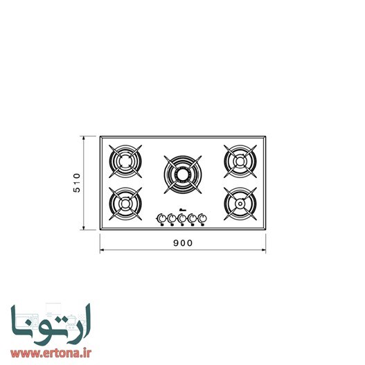 اجاق شیشه‌ای بیمکث مدل 5080 مشکی